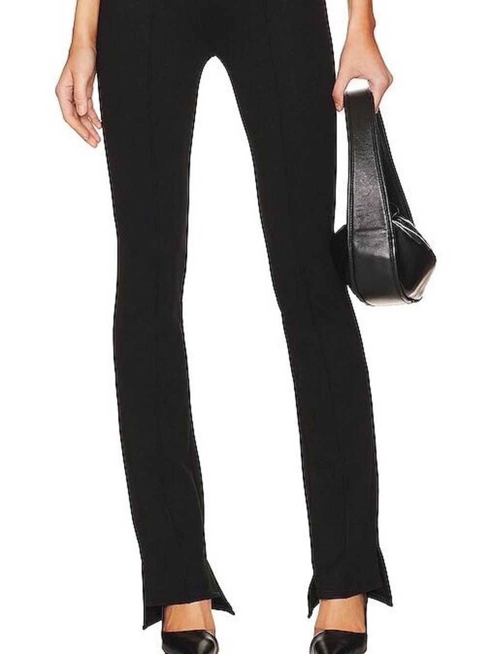 Anine Bing Black Boot-Cut split Flare Pants